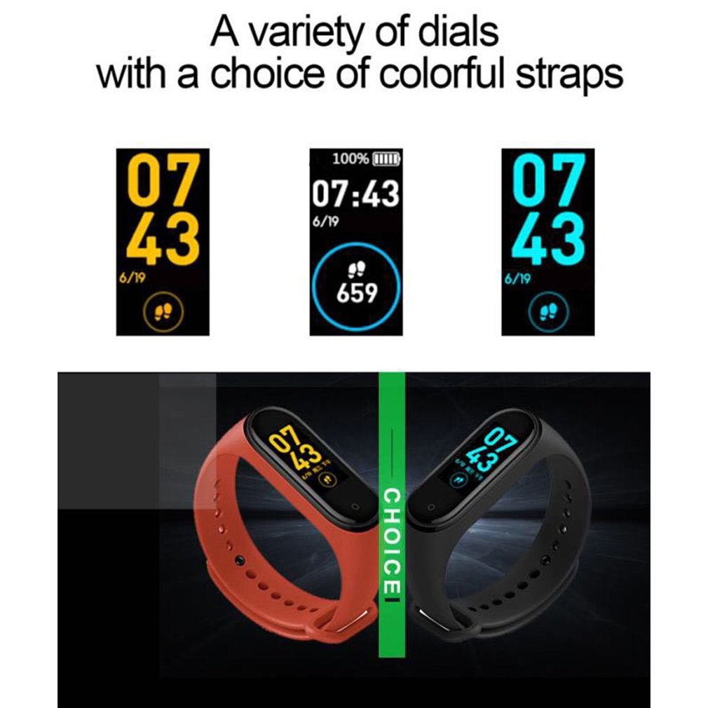 M4 Smart Band 4 Fitness Tracker Horloge Sport Armband Hartslag Bloeddruk Smartband Polsbandje Waterdichte