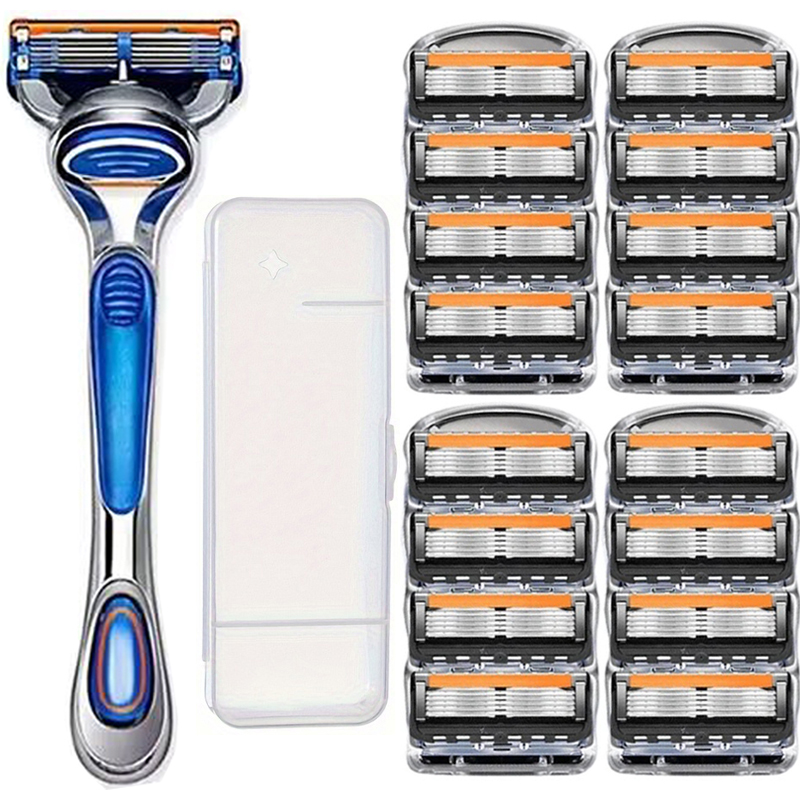 Cuchilla de afeitar de 5 capas, cuchilla de afeitar manual para HOMBRE, cuchilla de afeitar de seguridad, cuchilla de afeitar reutilizable clásica para protección de la piel
