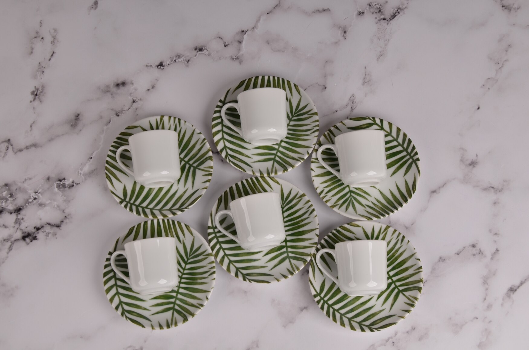 SET of 6 Turkish Coffee Porcelain Cups Traditional Ceramic Espresso Mugs Home Decor Demistasse Türk Kahvesi Fincan Seti: (P-1) 6 PCS Set