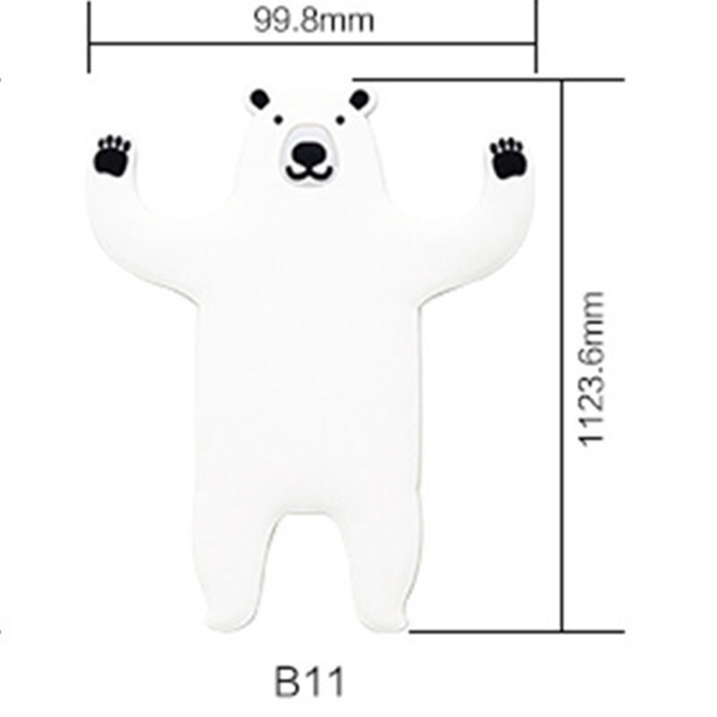 Multi-Purpose Hooks animal Fridge Hook Key Wall Crochet Holder adhesive refrigerator magnet wall can Washed holder wall hook: 10