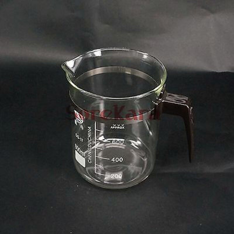 800Ml Plastic Handvat Beker Chemie Laboratorium Borosilicate Transparante Glazen Beker Met Tuit