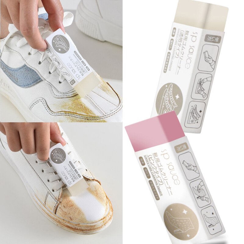 Goma de borrar para limpieza de zapatos, limpiador de botas de ante y piel de oveja, Tela de cuero mate, cepillos para el cuidado de los zapatos, zapatillas blancas de goma, 1/2 uds.