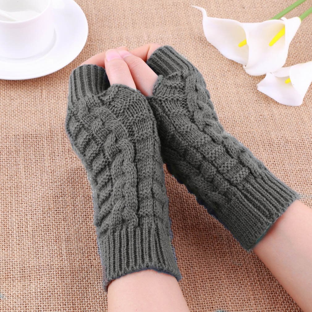 Herfst Winter Meisjes Warmte Gebreide Arm Vingerloze Handschoenen Lange Stretchy Wanten Mannen Vrouwen Winter Hand Arm Warme Vrouwelijke Handschoenen