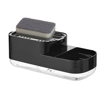 Soap Pump Dispenser Bottle Automatic Liquid Kitchen Sponge Brush Storage Box Manual Press-Type Holder Cleaning Tool Household