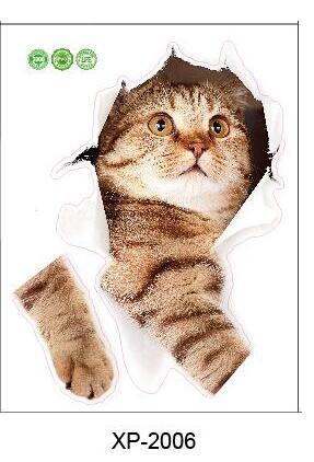 3d schattige doe-het-zelf kattenstickers, zelfklevende familie muurstickers, raamdecoraties, badkamerdecoratie voor de wc-bril en keukenaccessoires.: 6