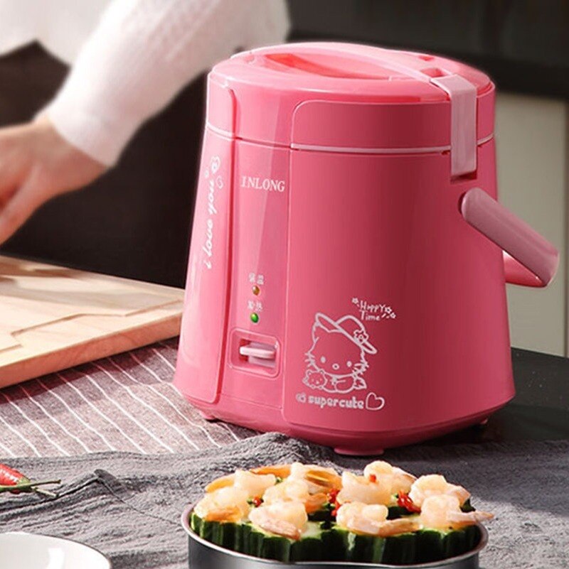 Multifunksjonell riskoker bærbar husholdnings riskoker non-stick panne mini 1.2l liten riskoker