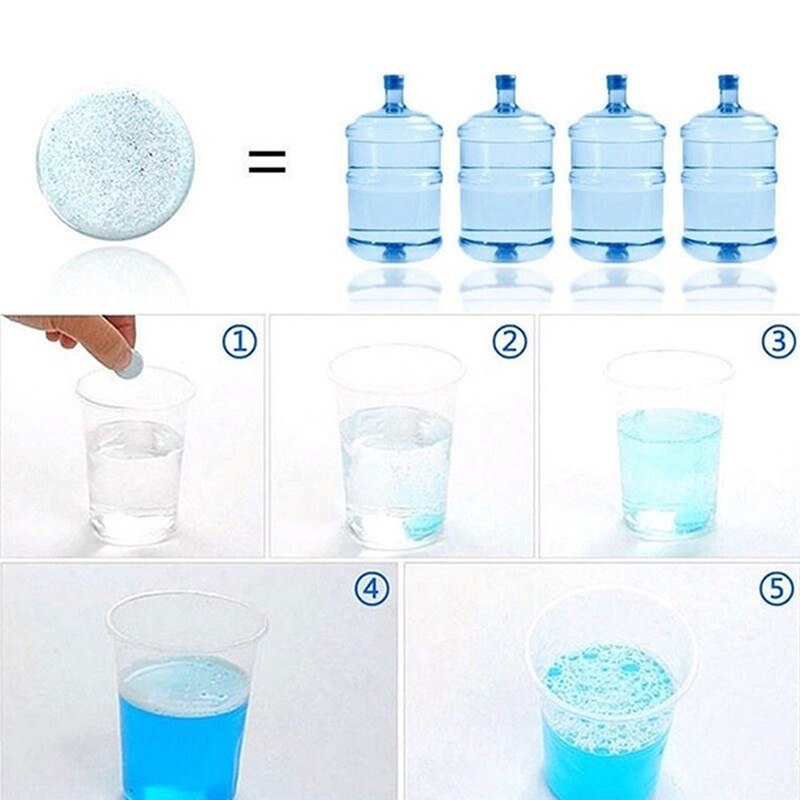 10 pièces (1PC = 4L eau) voiture neuve solide essuie-glace Fine voiture Auto nettoyage de vitres voiture pare-brise verre nettoyant accessoires de voiture
