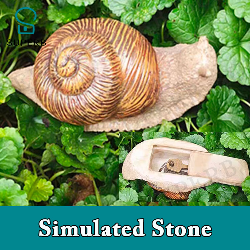 Superb escape room props simulated stone snail frog to hide object Key Box Outdoor Garden Secret Key Hidden Storage Box jxkj1987: SKY BLUE