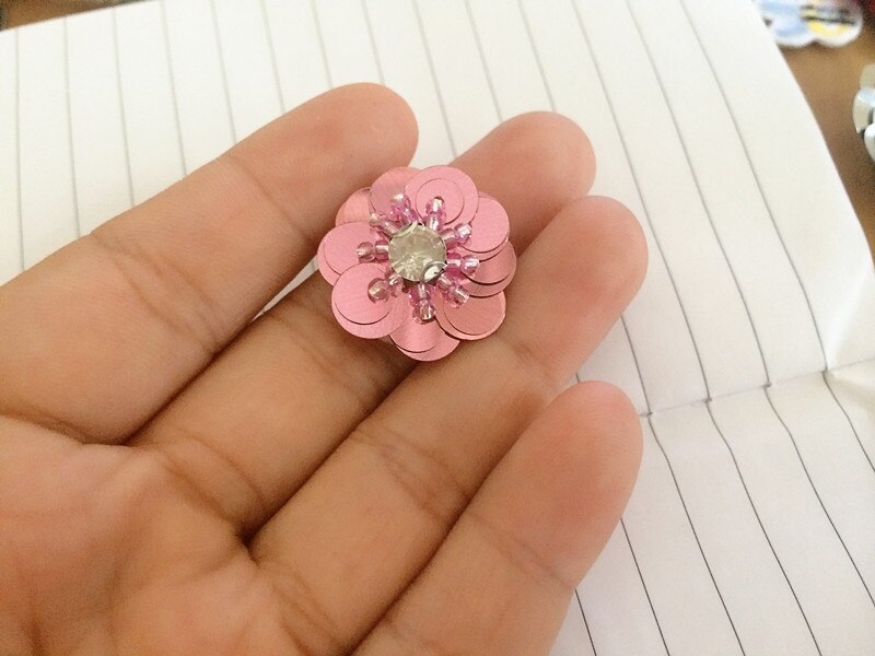 10 Teile/los Pailletten Blumen Patches Nähen Auf Perlen Applique Kleidung DIY Schuhe Taschen Zubehör: Kaffee