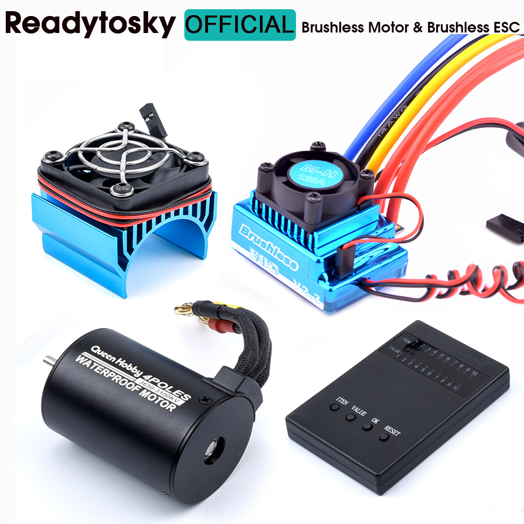 3650 2300KV / 3100KV / 3900KV / 4300KV / 5200KV Brushless Motor &amp; 45A 60A 80A 120A ESC Combo for 1:10 RC Car Boat Part