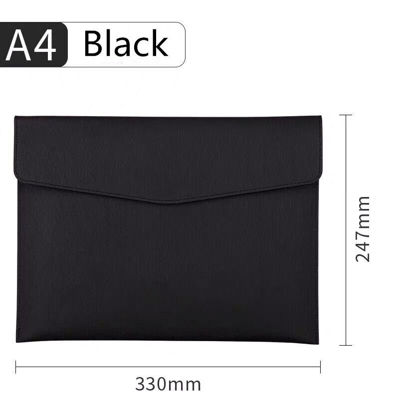 Waterproof A4 Fille Presentation Folder Document Papers Desk Organizer Storage Bag School Office Stationery Supplies: Black