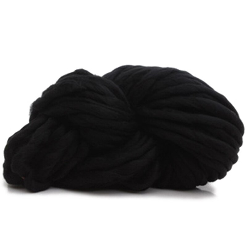 Håndstrikket Tæppe Garn - Super Tykt Chunky Garn - 250g pr. Parti: Sort