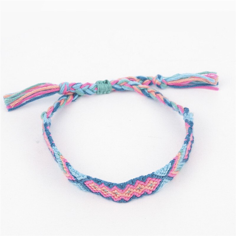 Novo étnico artesanal multicolorido corda tecido trançado pulseira de amizade bracciali ragazza pulseras com ojo turco: DB420
