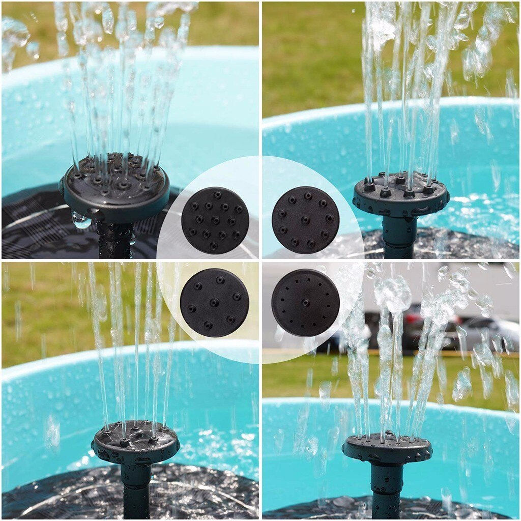 w#Solar water spray 1.4W independent floating solar bird bath water round nozzle, removable and replaceable