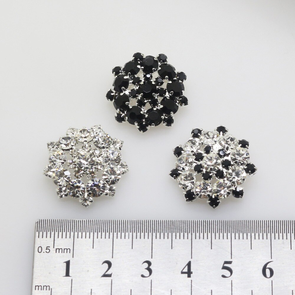 10 st/lot 22mm silver metallknappar diamant strass knapp diy för bröllop dekoration sömnad kläder knappar