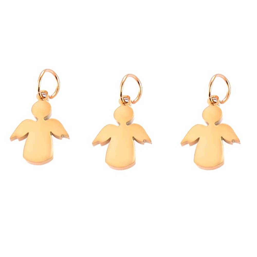 10 pz/lotto ciondoli con ciondolo angelo carino in acciaio inossidabile lucido di alta qualità adatti per la creazione di gioielli fai da te con collane e braccialetti