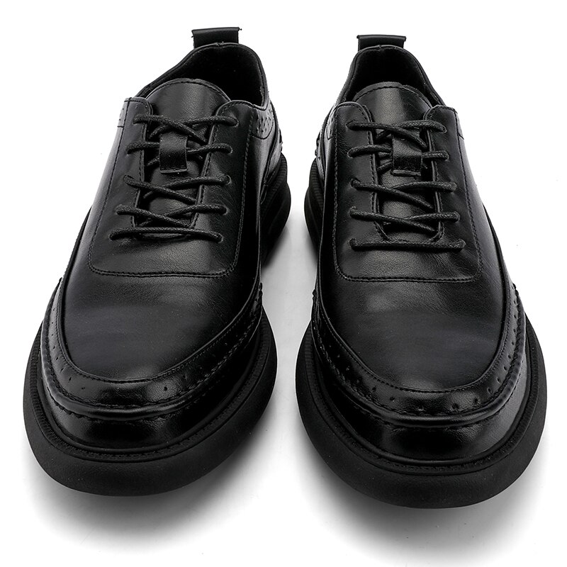 Klassiska herrskor bekväma oxford läderskor man snörning brogue män skor fest män skor