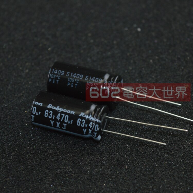 20 Pcs Rubycon Yxj 63V470UF 12.5X25 Mm Aluminium Elektrolytische Condensator Yxj Serie 470 Uf 63V 470 Uf/63 V