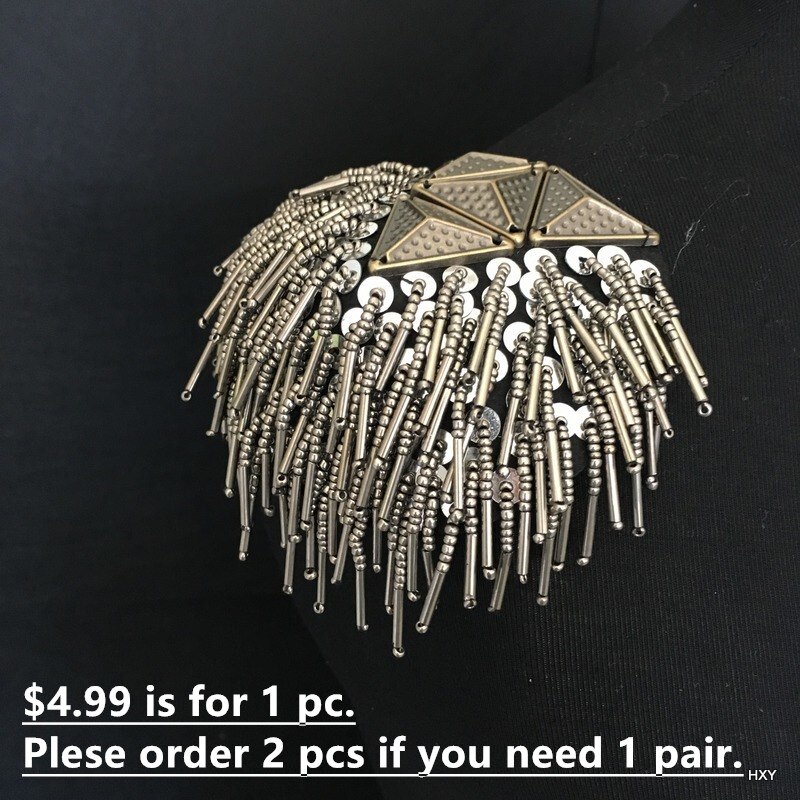 Handgemaakte A61BC 1 Stuk Epaulette Sieraden Kwastje Schouder Broche Epaulet/Epauletten Show Voer Accessoires/Pin: A price for 1 piece