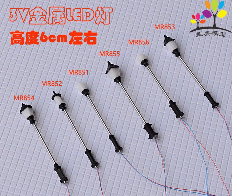 Led 3V Hoge Licht Schaal Model Metalen Lantaarnpaal Licht Voor Architectuur