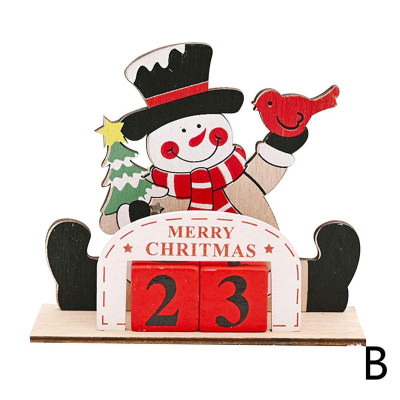 Kerst decoratie feestelijke benodigdheden houten diy countdown kalender santa decoratie creatieve kerst  d8 s 6: B