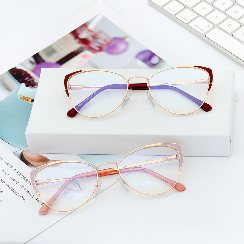 Hotony Eyeglasses Frame for Women Blue Light Blocking Eyewear Female Optical Glasses UV400 Prescription Spectacles Woman