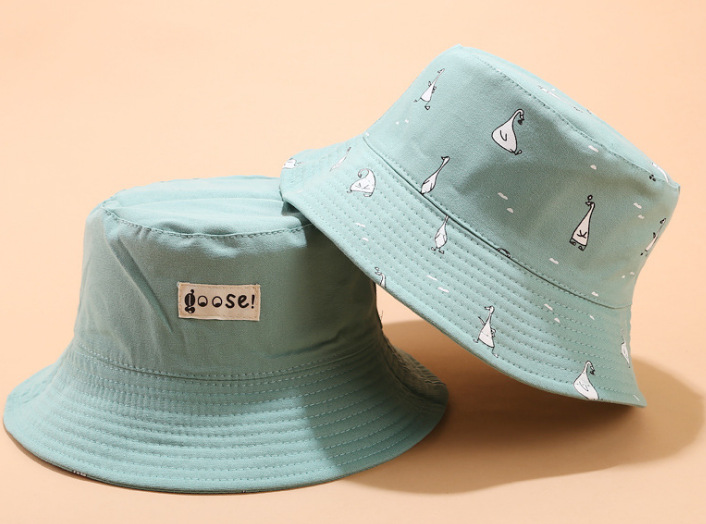 Portable des deux côtés Panama seau casquette unisexe coton dessin animé seau chapeau hommes femmes Bob casquette Hip Hop pêche en plein air jaune chapeau: green