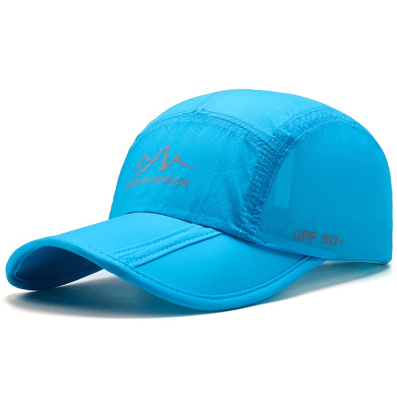 [AETRENDS] Ultradunne Sneldrogend Vouwen Baseball Cap Mannen Vrouwen Zomer Hoed Reizen Zonnescherm Hoeden Z-5119: Light Blue