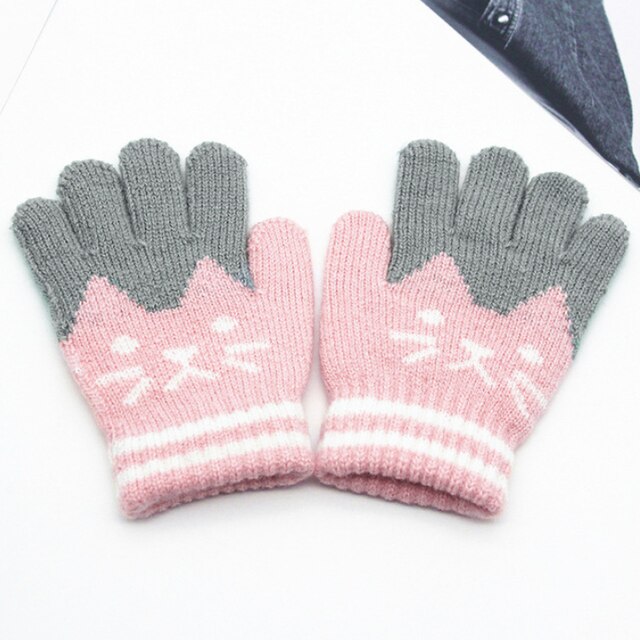 Splice Mittens Winter Baby Boys Girls Knitted Gloves Warm Rope Full Finger Mittens Gloves for Children Toddler Kids: 3