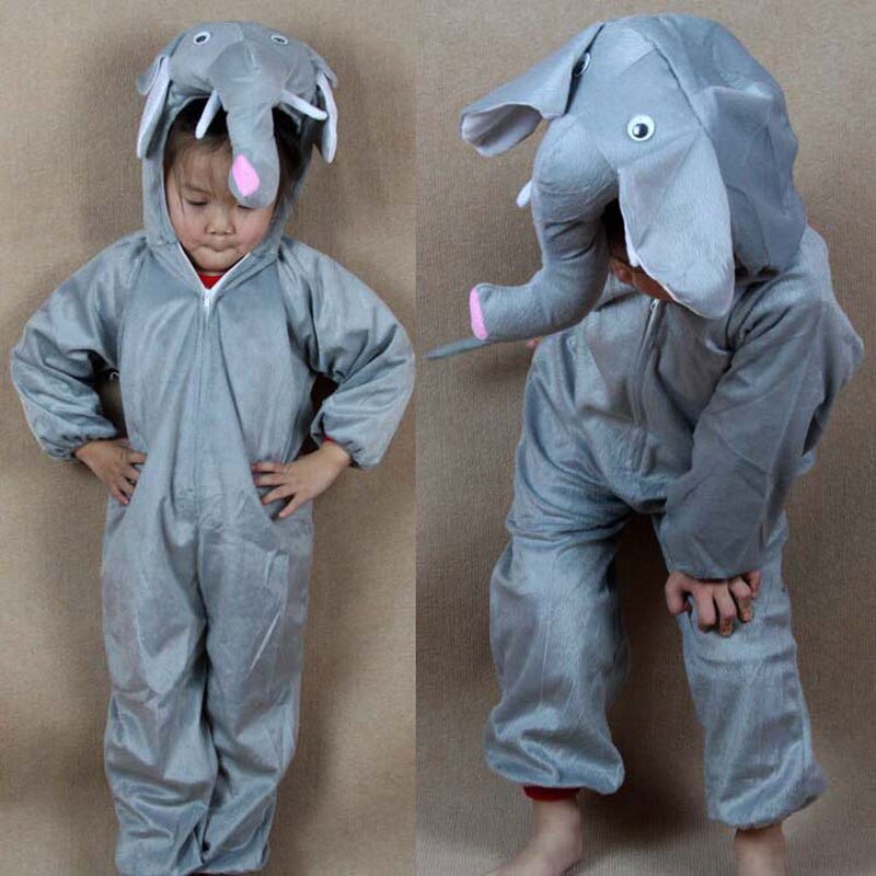 Umorden børn børn piger drenge tegneserie dyr kostumer ydeevne jumpsuit elefant børns dag halloween kostume klud