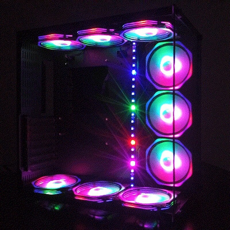 COOLMOON for Ray II Chassis Fan Computer Internal and External Dual Aperture Luminous Fan Fan 120mm RGB Color 6 Packs