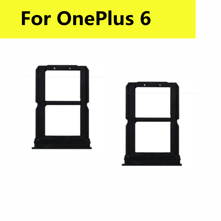 SIM Card Tray Holder For OnePlus 6 SIM Sim Tray Micro SD Card Holder Slot Parts Sim Card Adapter For OnePlus6 A6000, A6003