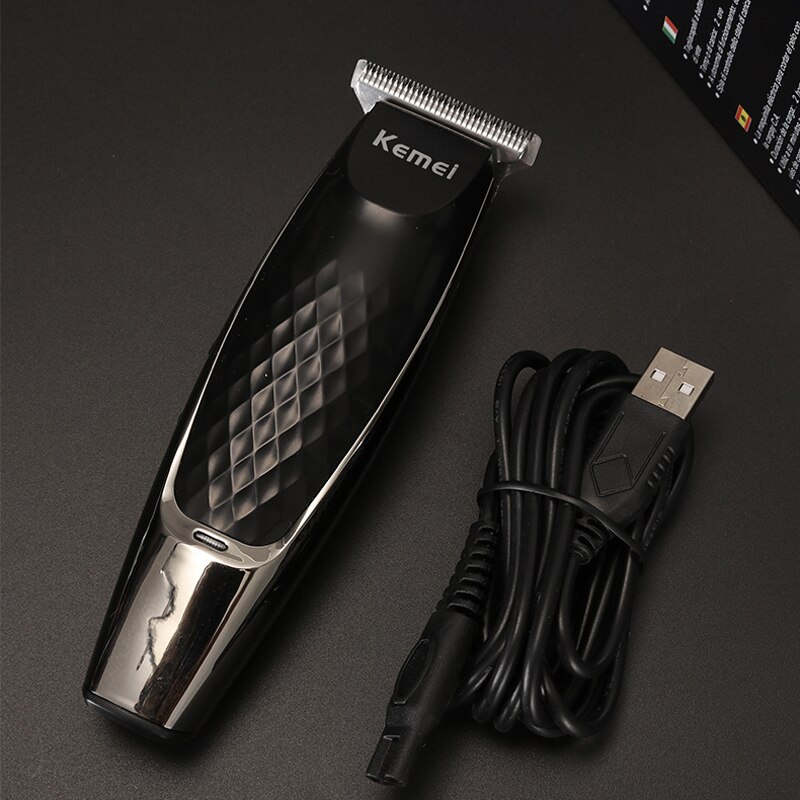 Kemei maquinilla eléctrica para cortar el pelo KM-1951, cabezal de aceite recargable, máquina para cortar el pelo, máquina para cortar el pelo, línea de grabado, carga USB