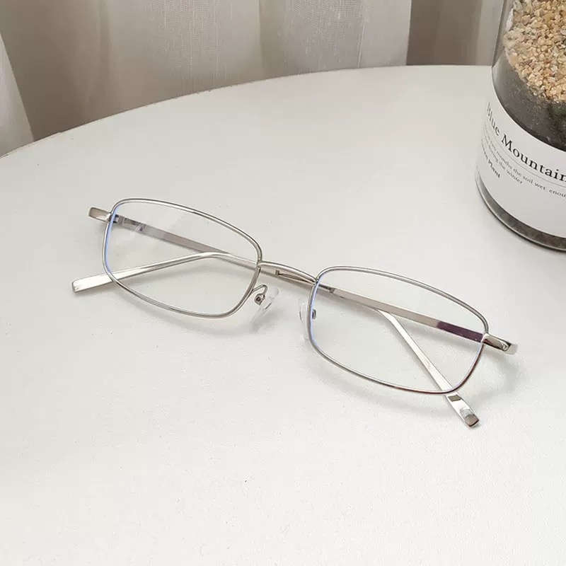 Gafas con montura cuadrada Retro para mujer y niña, gafas ligeras y cómodas antiluz azul, gafas de Color dorado, accesorios de: Plata