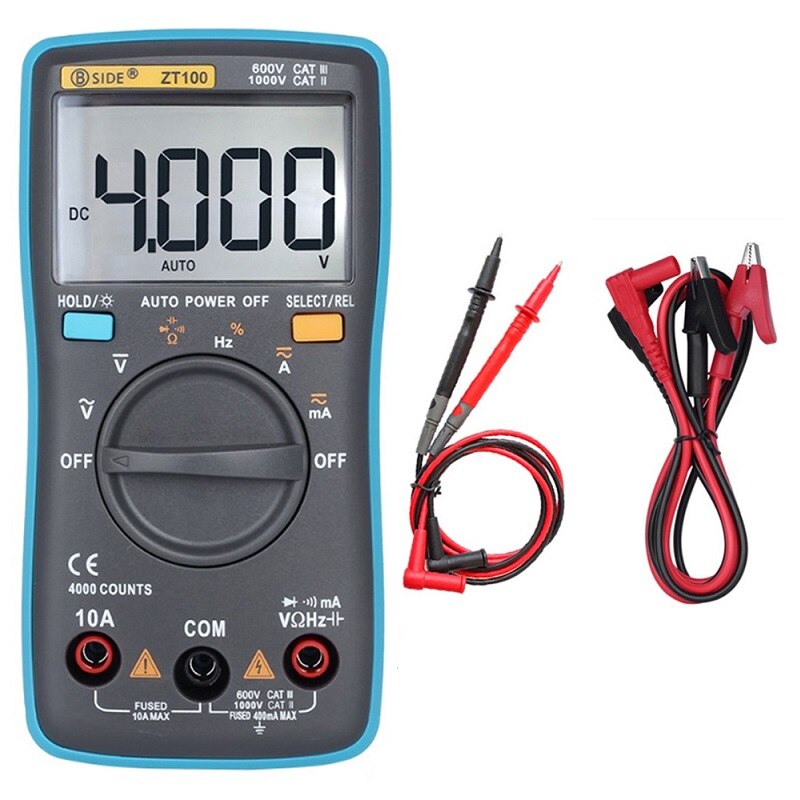 ZT100 ZT102 Ture RMS Digital Multimeter AC/DC Voltage Current Temperature Ohm Frequency Diode Resistance Capacitance Tester: ZT100 T1101