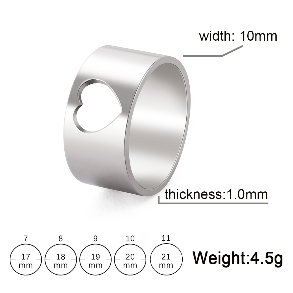 Cooltime kærlighed hjerte ringe til mænd kvinder rustfrit stål par fingerring bryllupsdag 2025 smykker