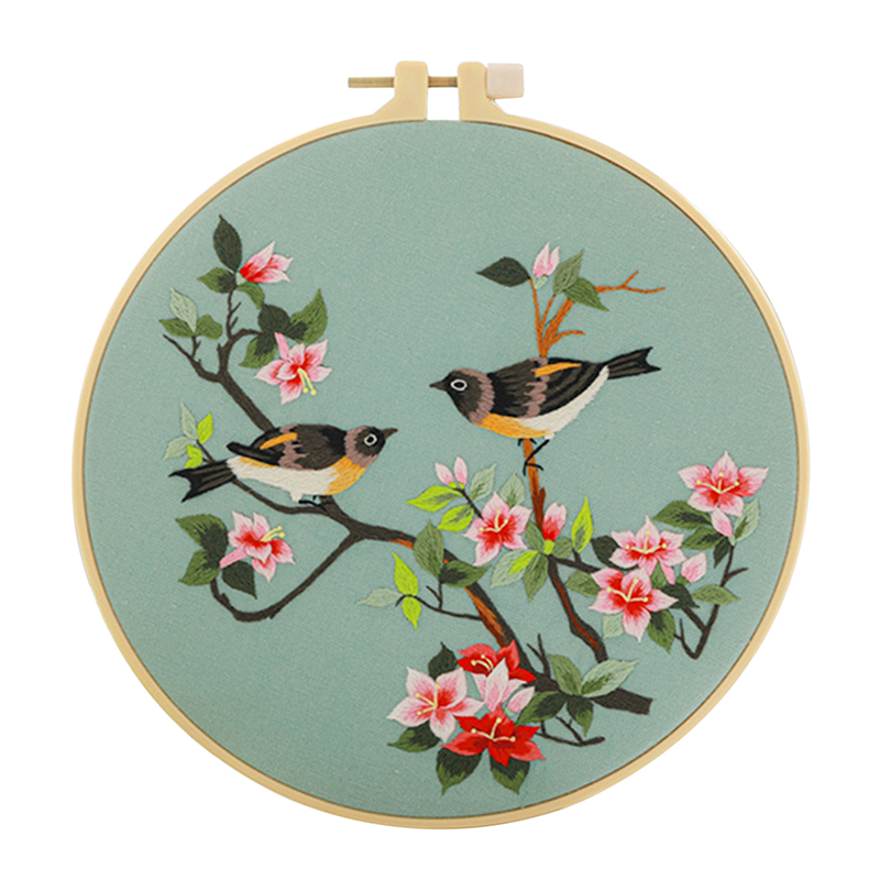 Chinese DIY Flower Embroidery Kit Cross Stitch Set With Hoop Pattern Printed Needlework Sewing Art Handicraft Decor 2022: type A