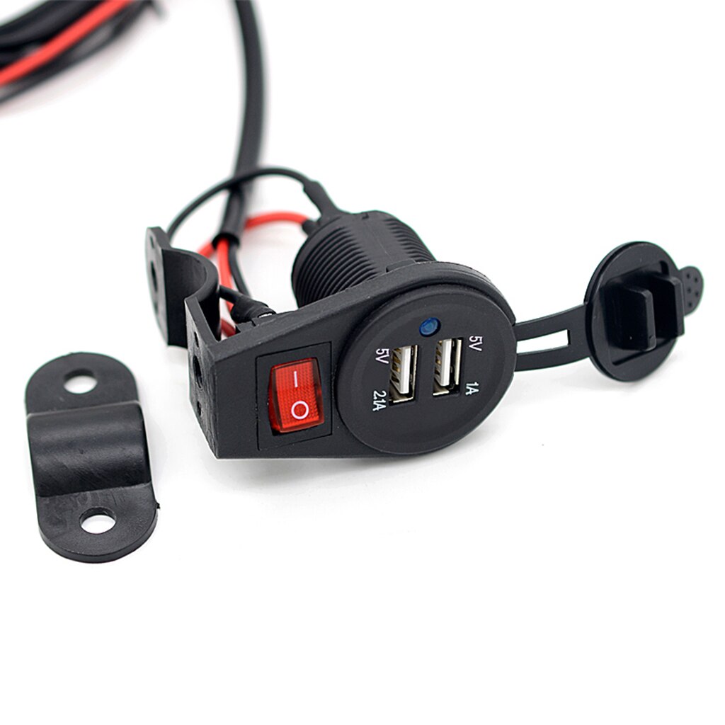 12V-24V moto double Port USB prise chargeur avec interrupteur marche/arrêt