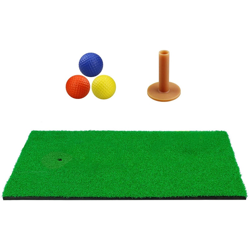12”x 24” Golf Practice Hitting Mat with Tee Balls,Golf Mat Pad for Indoor Backyard Golf Chipping Driving Range Target Swing Aids