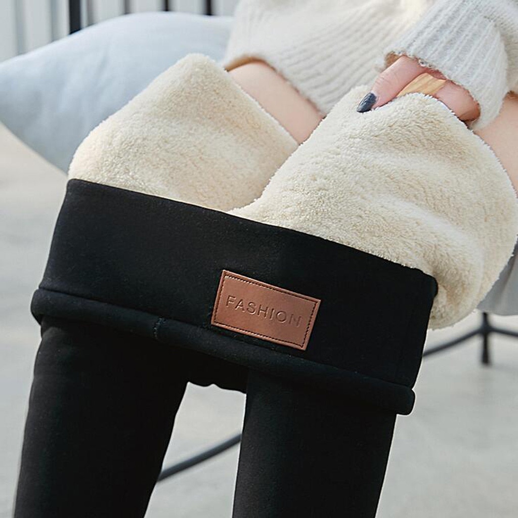40@ Sport Leggings Solid Warm Winter Tight Thick Velvet Wool Women Cashmere Pants Trousers Leggings Спортивные Штаны Женкие