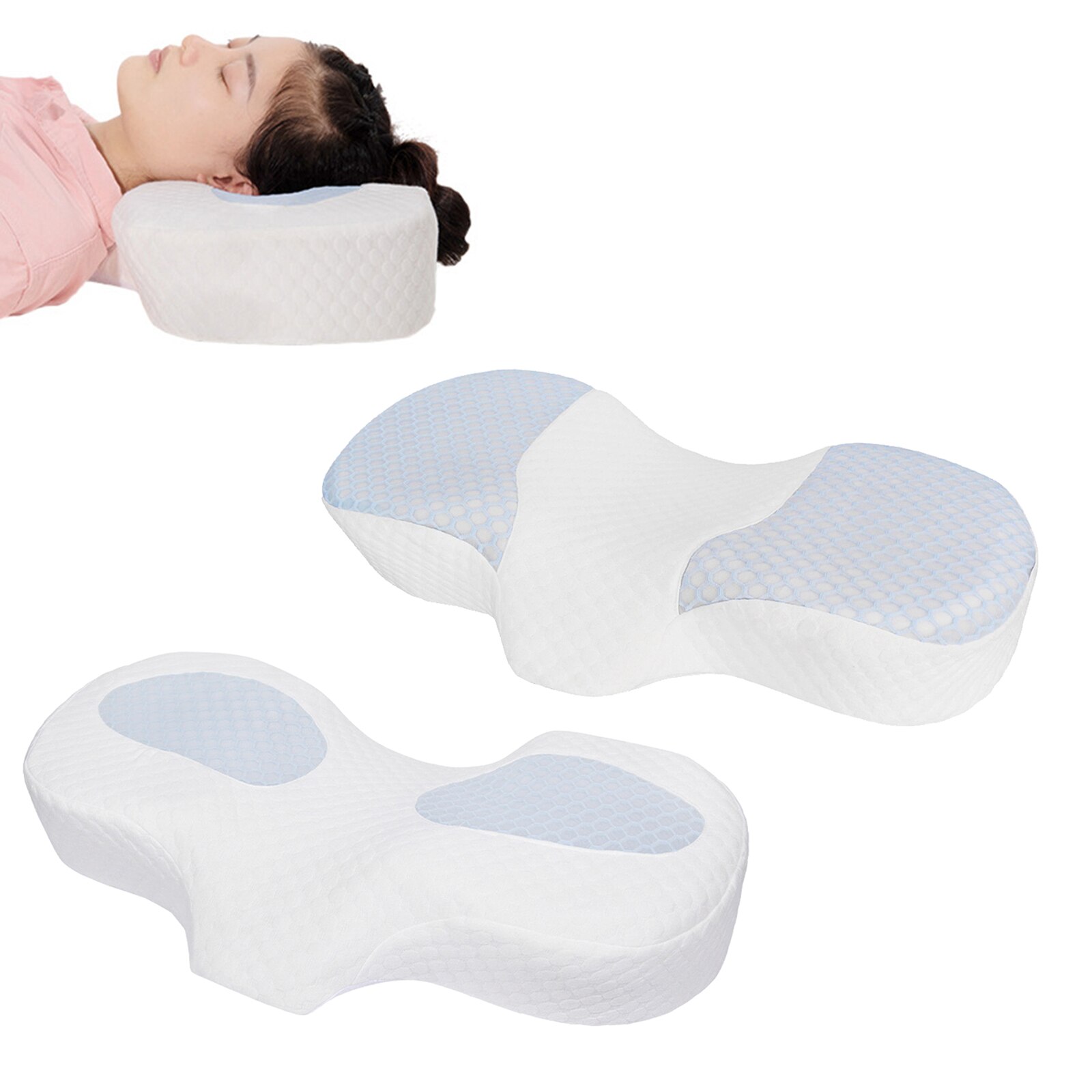 Ergonomic Contour Memory Foam Cervical Pillow for Sleeping Orthopedic Neck Support for Side Back Sleepers Washable