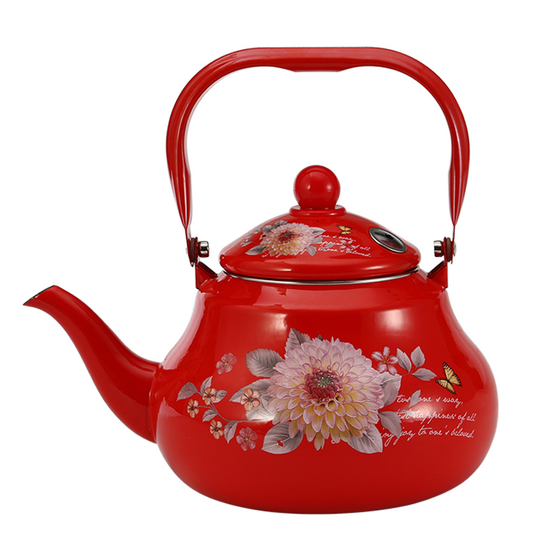 Enamel Kettle Cold Water Teapot Induction /gas Cooker Camping Kitchen Enamel Pot