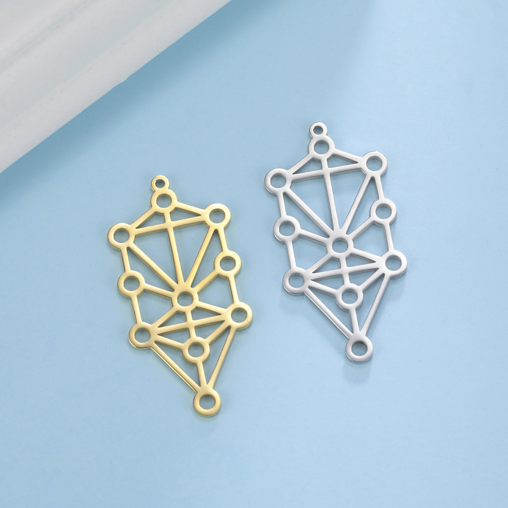 Dawapara Mystic Kabbalah Levensboom Spirituele Amulet Hanger Rvs DIY Bedels voor Sieraden Maken Chanoeka