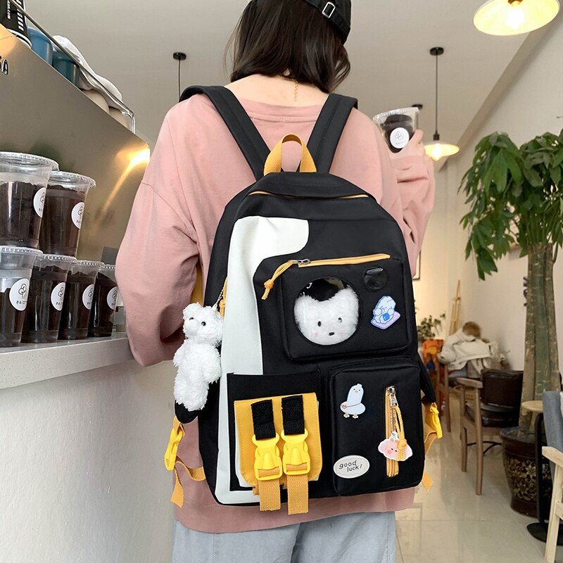 Wasser nachweisen Rucksack Für jugendlich Mädchen 2022 Nette Schule Tasche Für Frauen 5 Pes einstellen Schüler Rucksack Große Mehrere Taschen Tornister