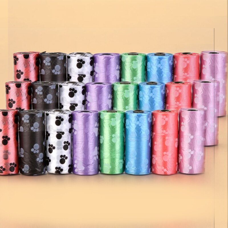Bolsas de plástico Degradable para caca de perro y gato, para limpieza de residuos al aire libre, 50 y 100 rollos