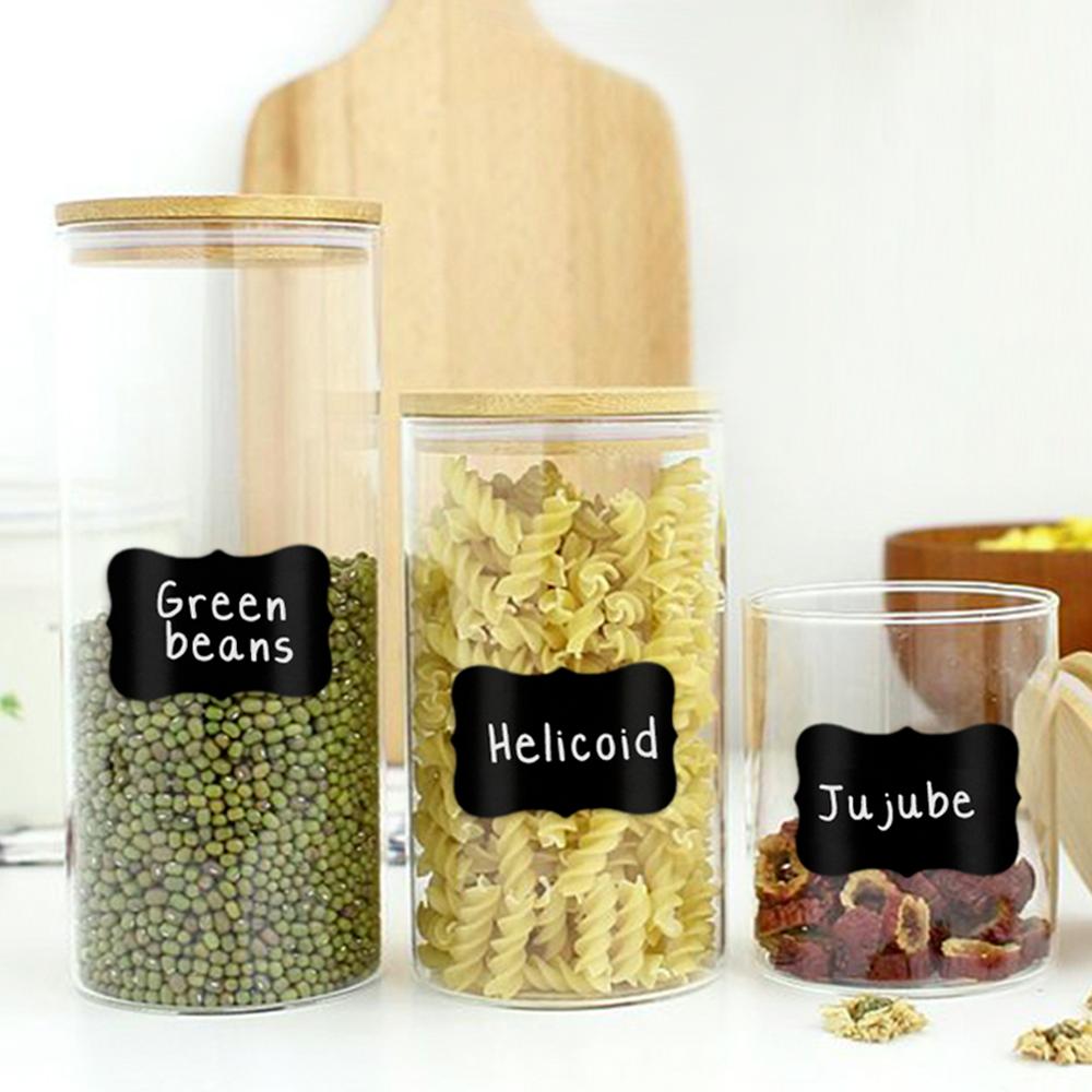 150pcs Spice Sticker Kitchen Label Sticker Waterproof Jar Stickers Storage Organizer Bottles Jars Stickers Blackboard Spices Tag