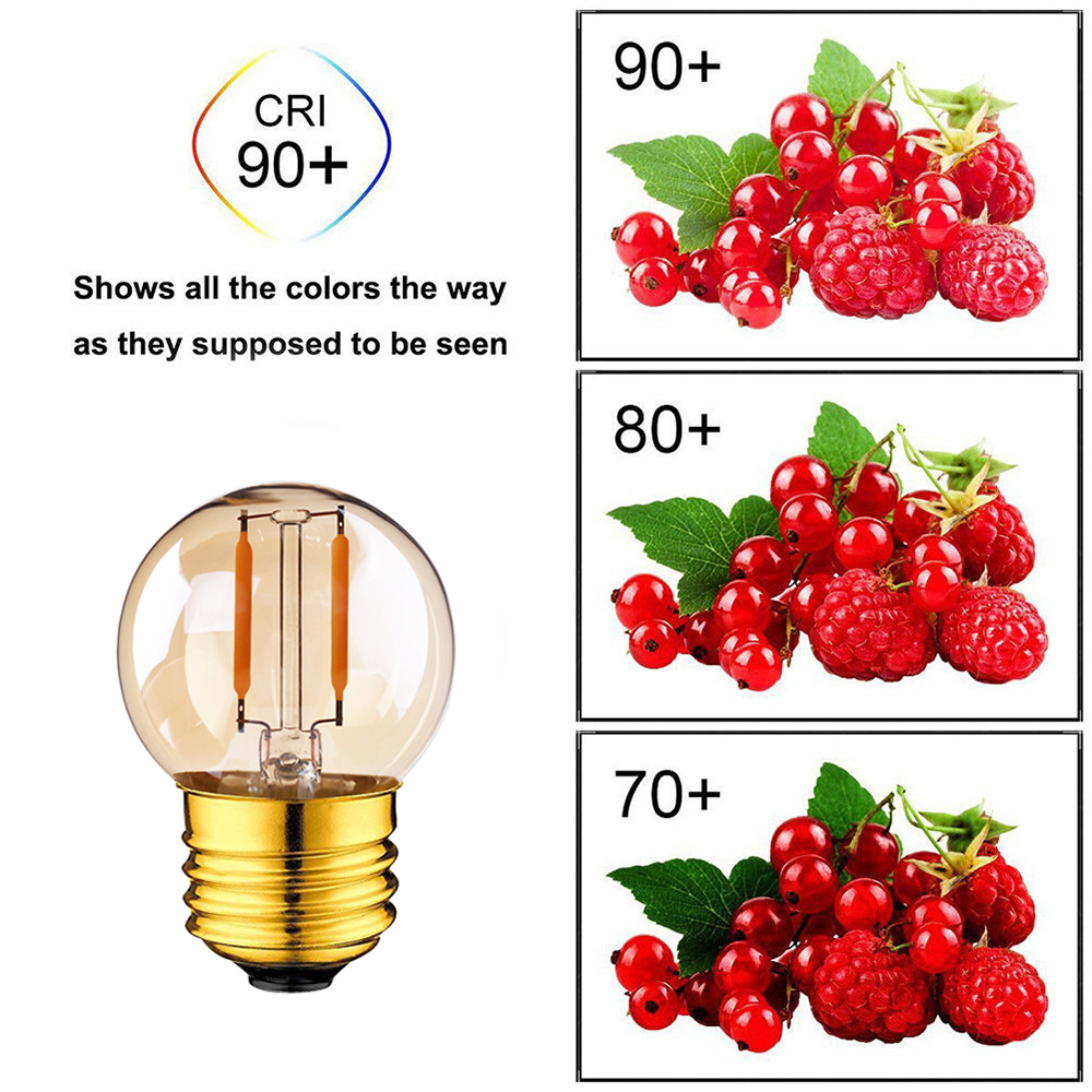 GANRILAND Gold Dimmable Edison G40 LED Light Bulb 110V 220V 1W E27 LED Filament String Lamp Amber Warm 2200K for Home Bar Shop