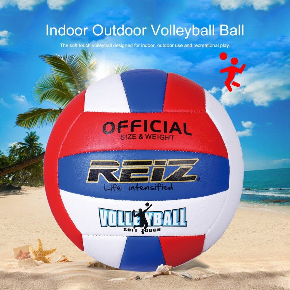 REIZ Soft PU Volleyball Ball Competition Training Ball Men Women Official Size Weight Soft Touch Volleyball Ball