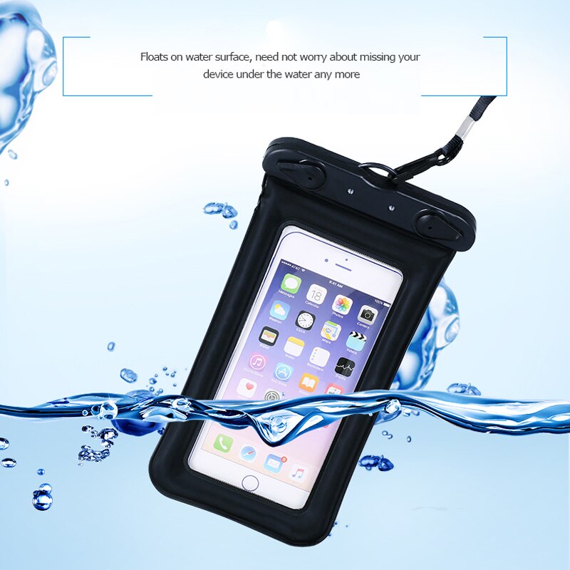 Étui de téléphone étanche flottant housse de sac sec 6.0 "pochette de téléphone portable portable pour rivière Trekking natation plage plongée à la dérive
