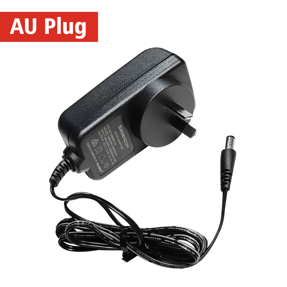 Kvalifisert  ac 110-240v til  dc 12v 2a cctv strømforsyningsadapter, eu / us / uk / au plug abs plast